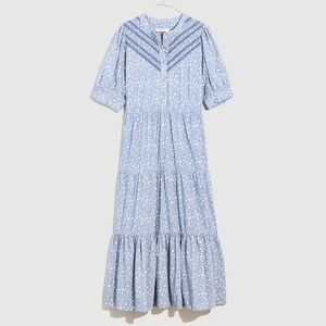 Madewell Blue Puff Sleeve Sundress